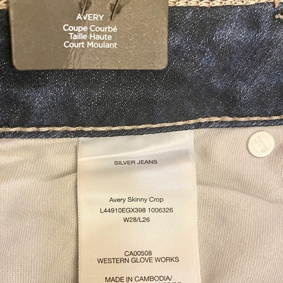 Silver Jeans NWT 5/6 (28) Womens Avery High Rise Skinny Crop Curvy Stretch Jeans - Picture 8 of 14